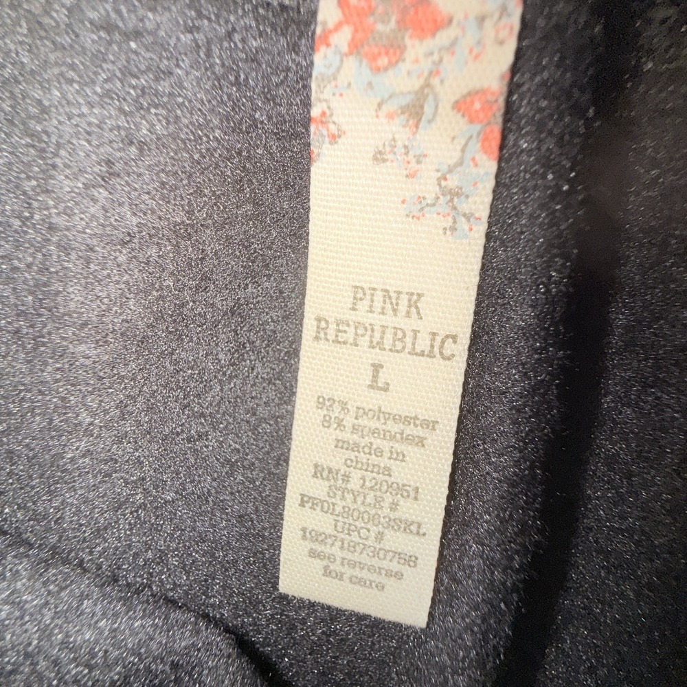 Women's Pink Republic Cozy Fleece Black Stretch Leggings S NEW - Picture 4 of 5